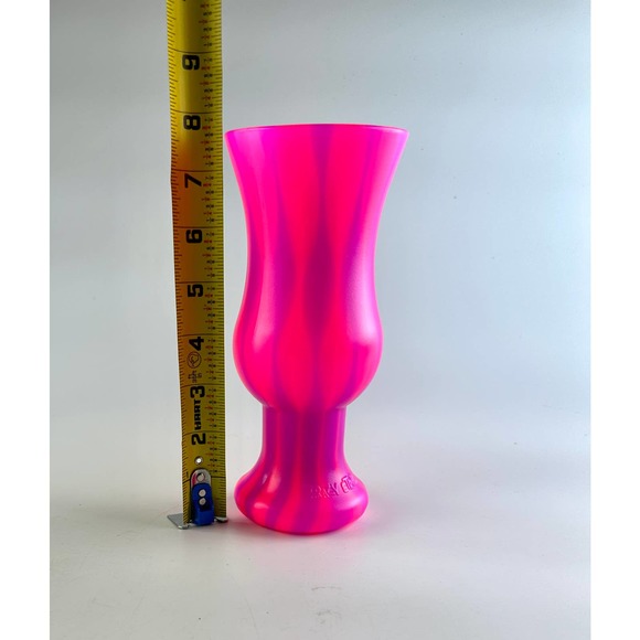 Vintage Krazy Straw Hurricane Cup Neon Hot Pink And Purple Stripes 20 ounces - Picture 9 of 10